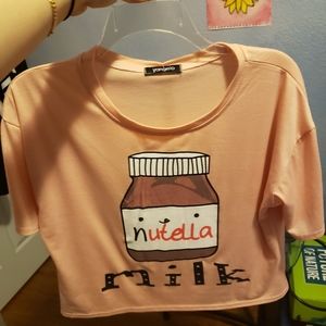 Pastel Pink Nutella Milk Shirt Medium